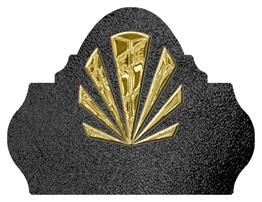 DARAY L 602 GD SH BK Gold Sunburst Shimmer Black Background